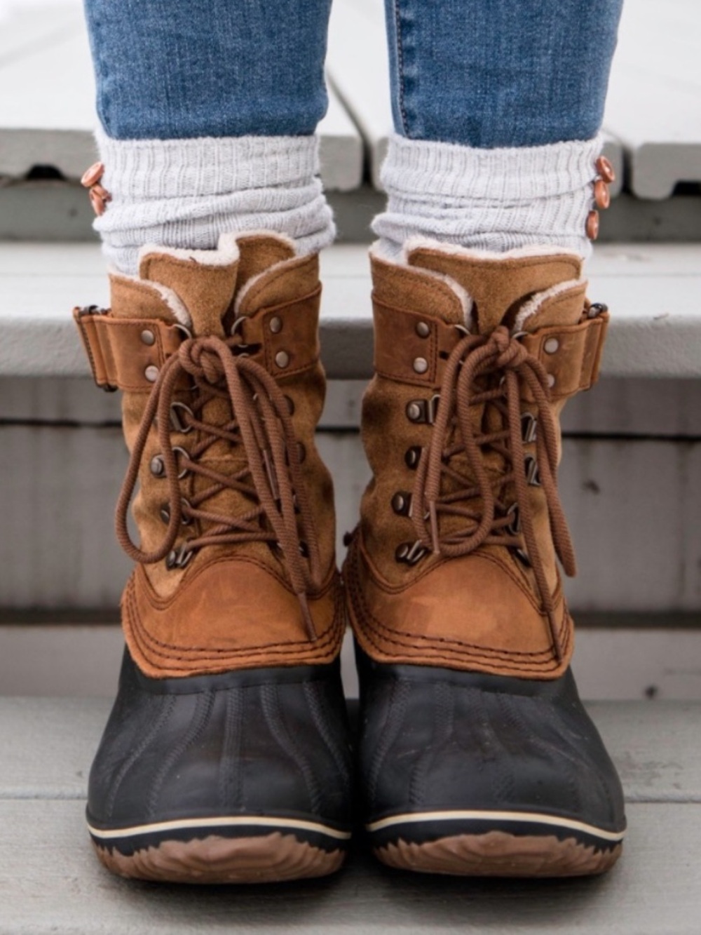 Sorel Womens Brown Winter Fancy Lace II Waterproof Winter Boot Size 8